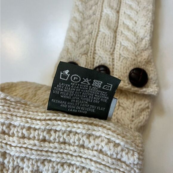 *Cream* Blarney Woolen Mills NWT Merino Aran Loop Scarf - Picture 6 of 10